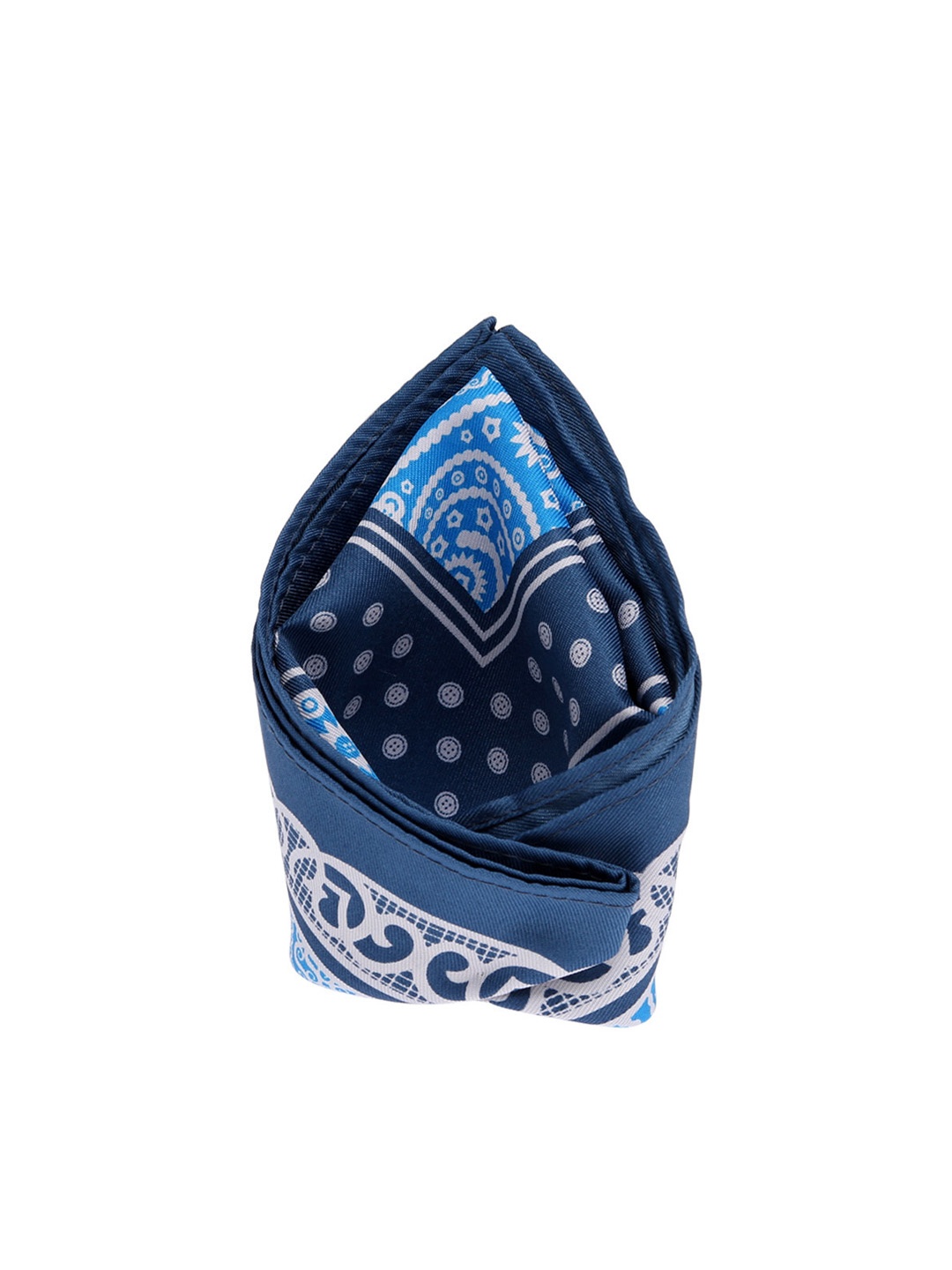 

Tossido Men Blue & White Printed Pocket Square