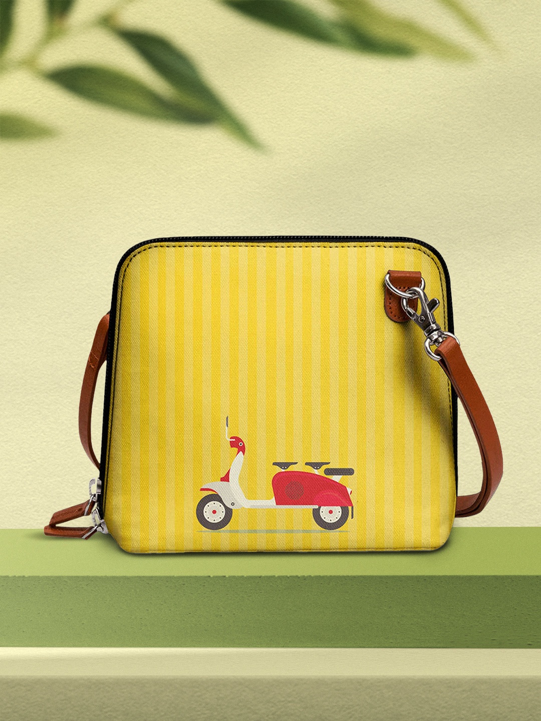 

DailyObjects Yellow Printed Sling Bag