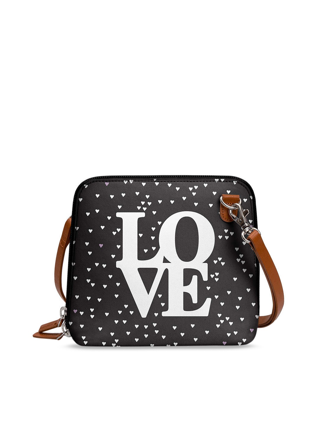 

DailyObjects Black Printed Sling Bag