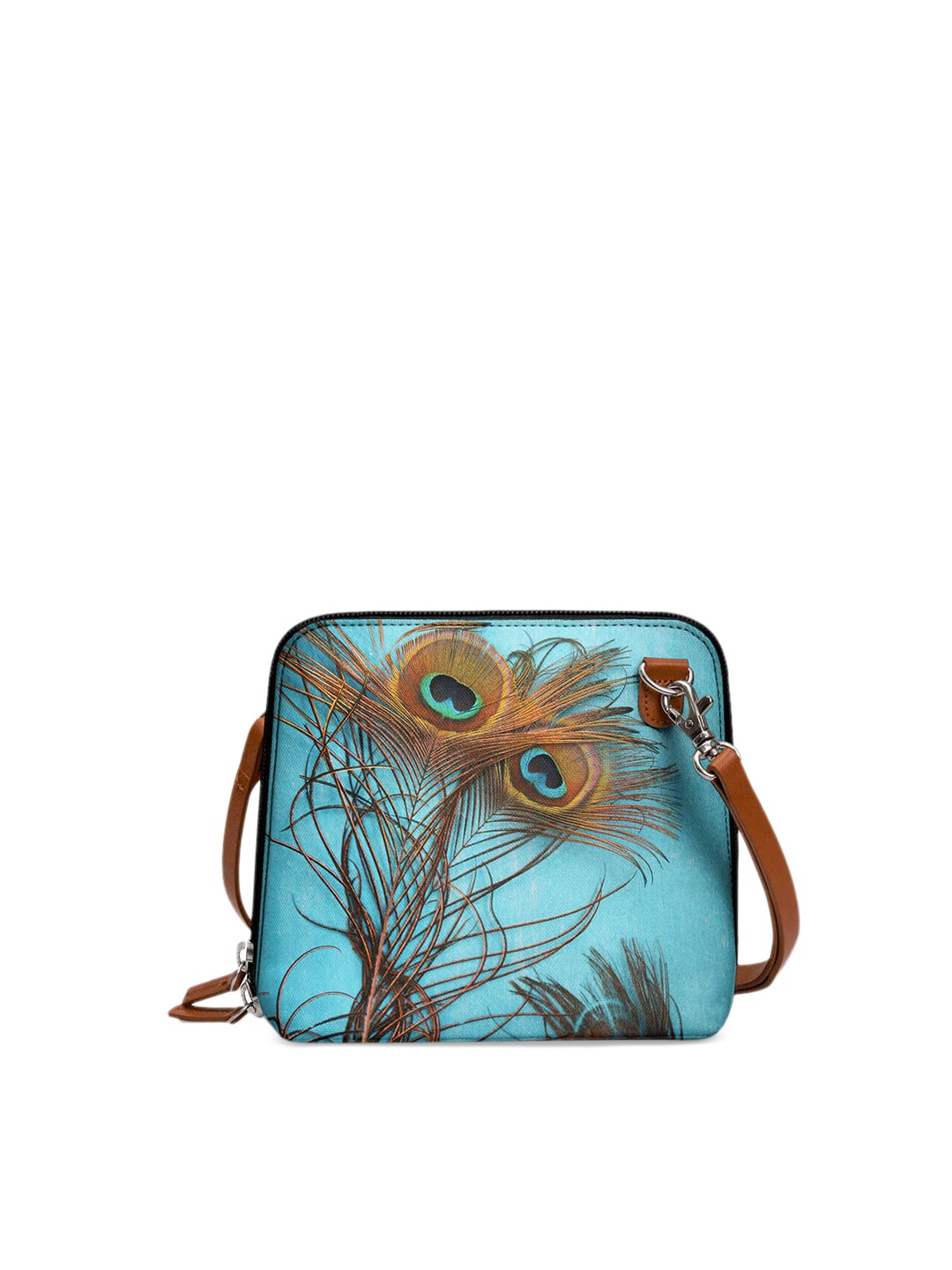 

DailyObjects Turquoise Blue & Brown Printed Sling Bag