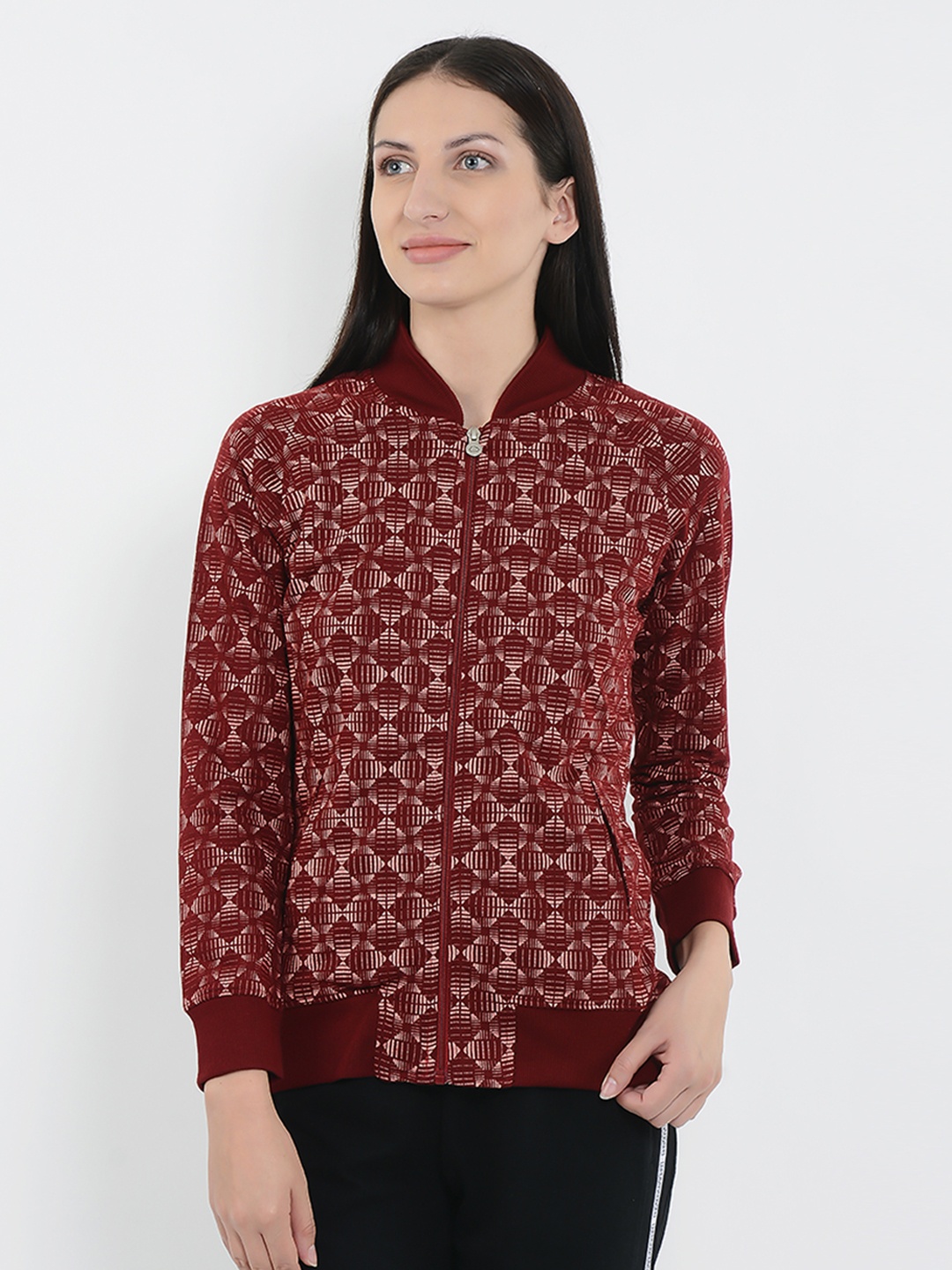 

Sweet Dreams Women Maroon & Pink Printed Lounge Jacket