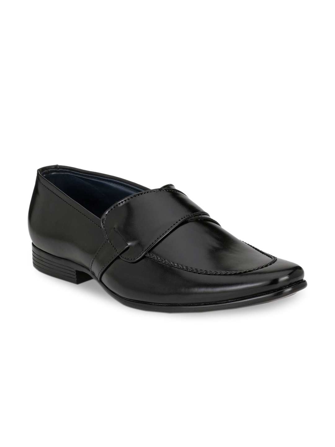 

Guava Men Black Solid Formal Slip-Ons