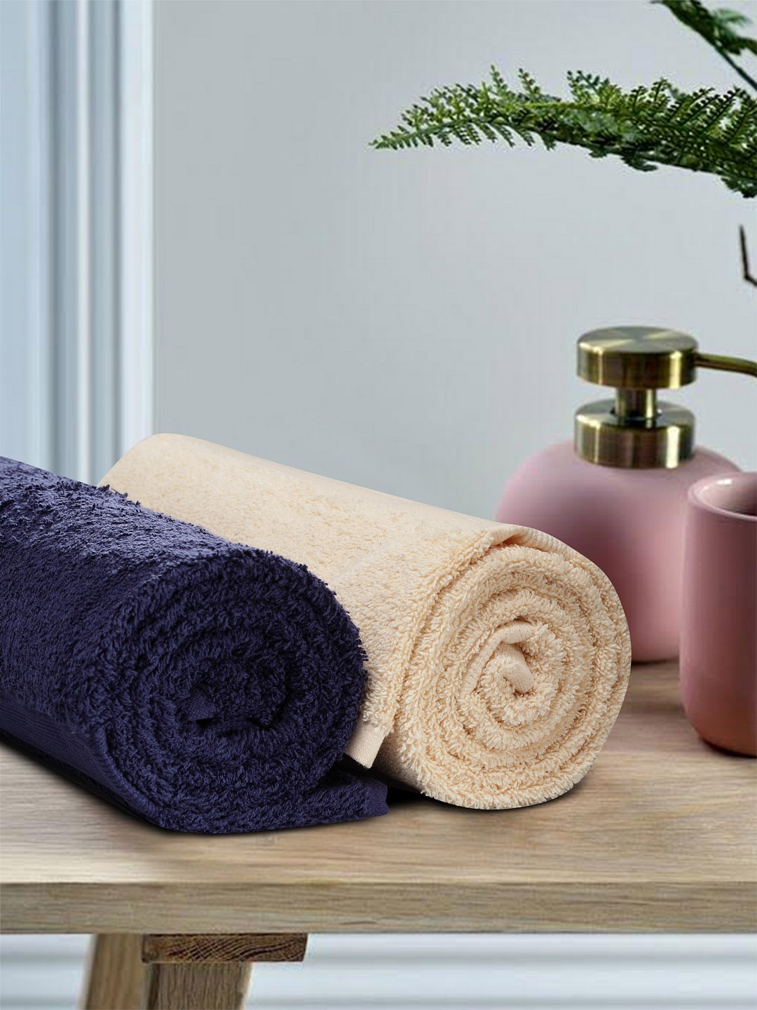 

Bombay Dyeing Set of 2 Cotton 550 GSM Bath Towels, Blue