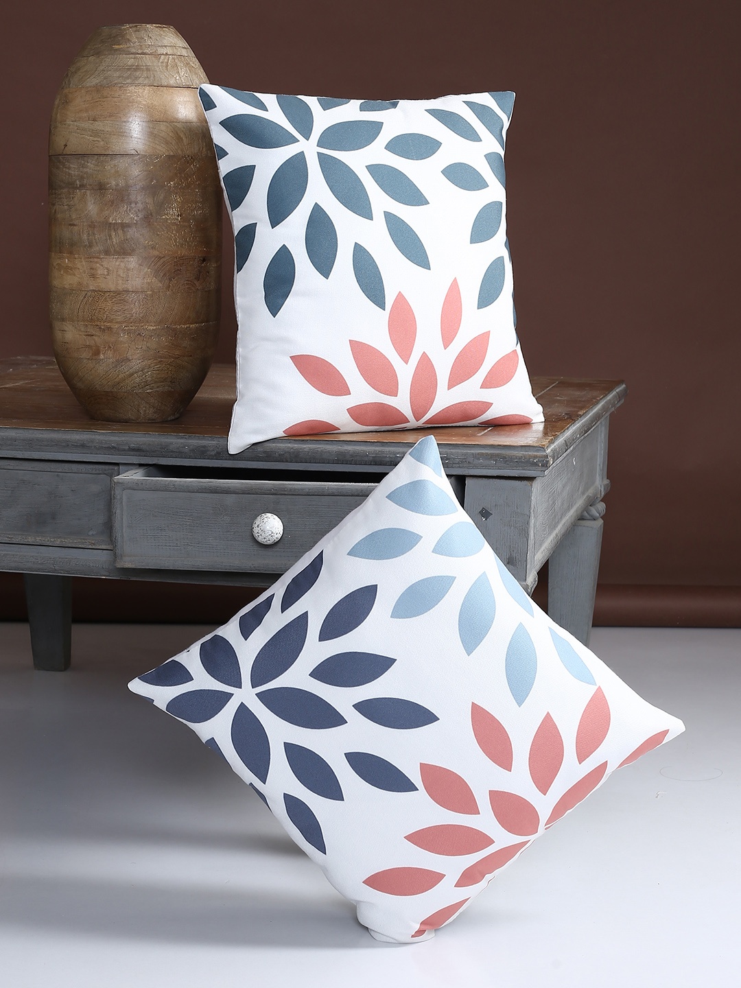 

Alina decor Multicoloured Set of 2 Geometric Square Cushion Covers, Multi