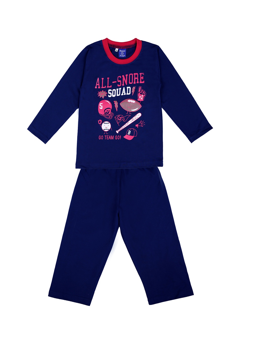 

SWEET ANGEL Unisex Navy Blue Printed Night suit 300746-26