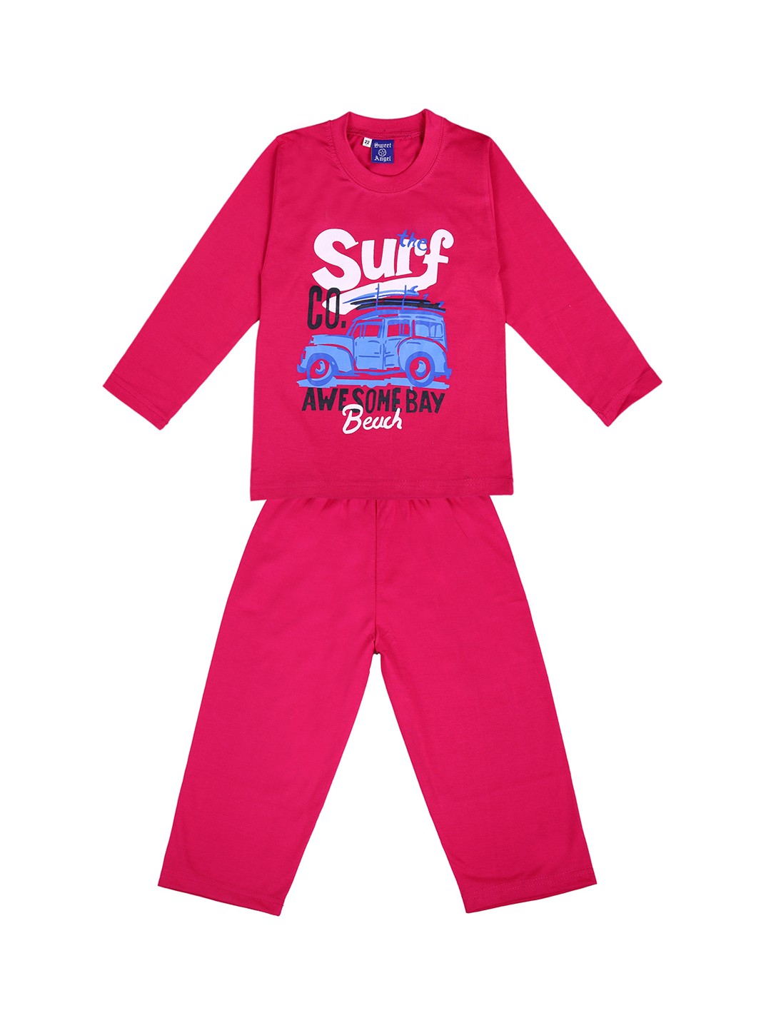 

SWEET ANGEL Unisex Pink Printed Night suit 300744-26