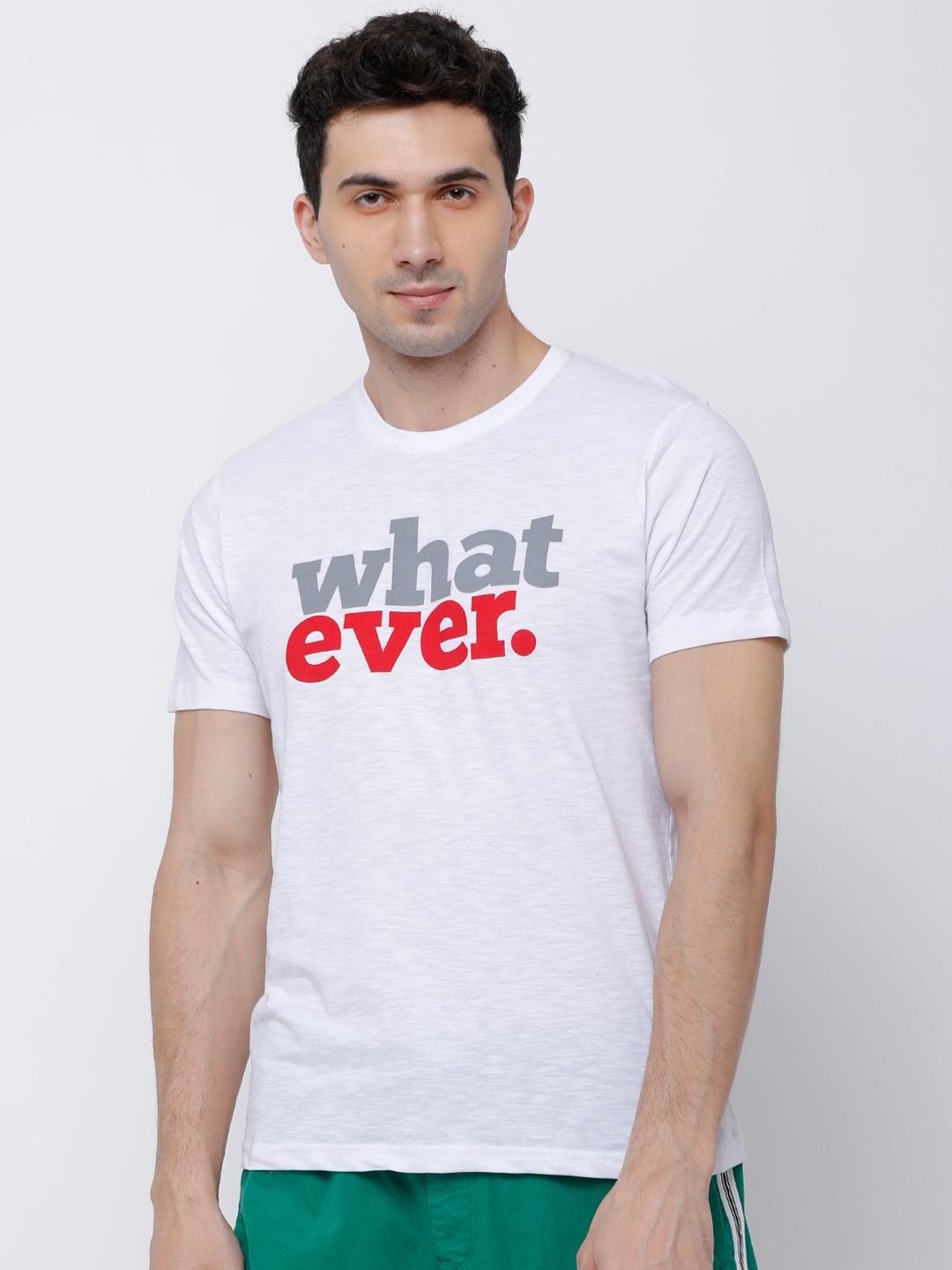 

LOCOMOTIVE Men White Printed Round Neck T-shirt