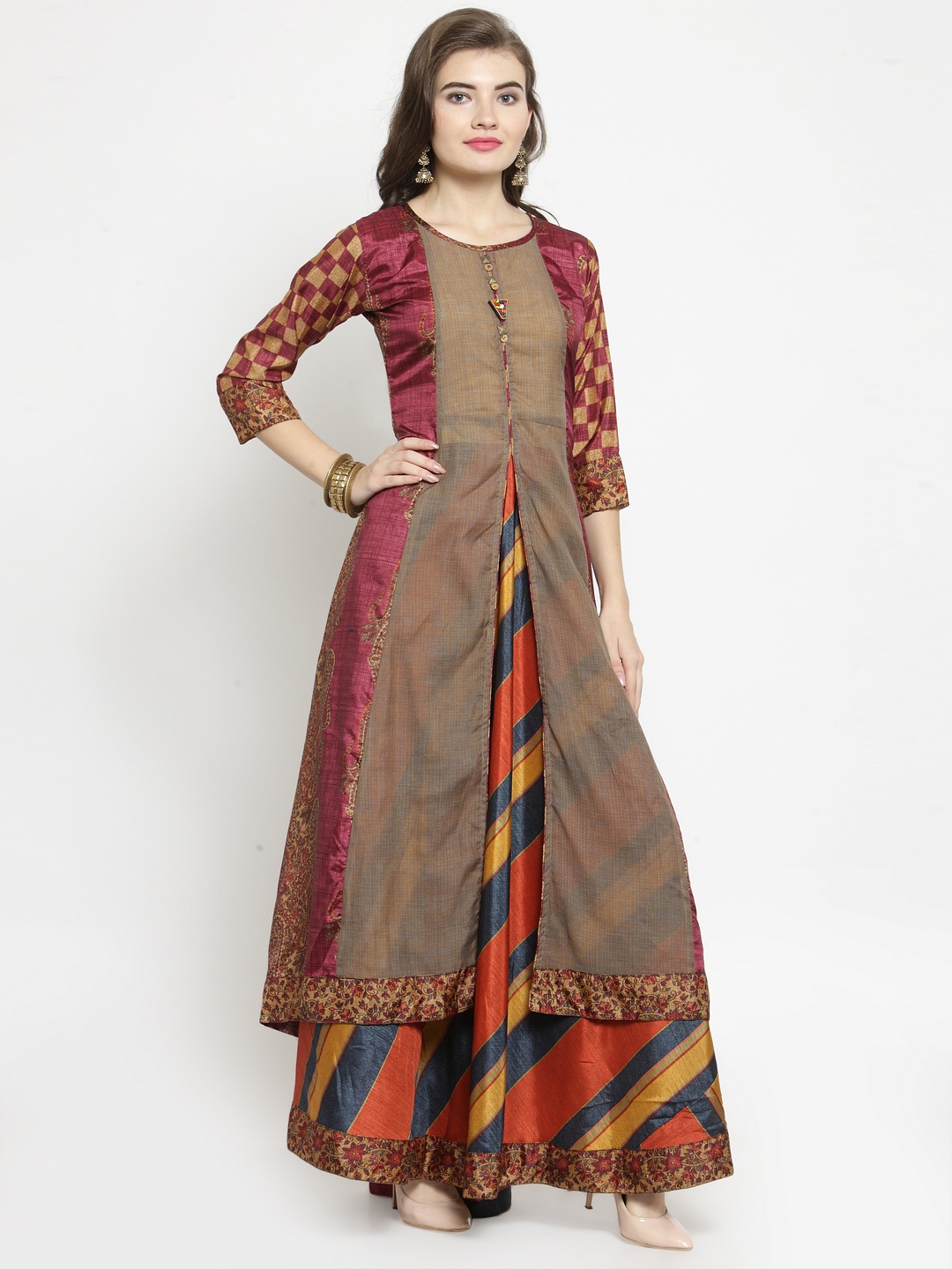 

Kvsfab Women Multicoloured Printed A-Line Kurta, Multi