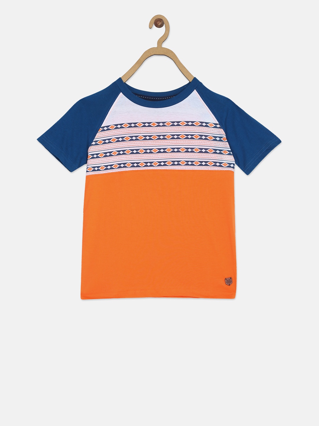 

Blue Giraffe Boys Orange Colourblocked Round Neck T-shirt