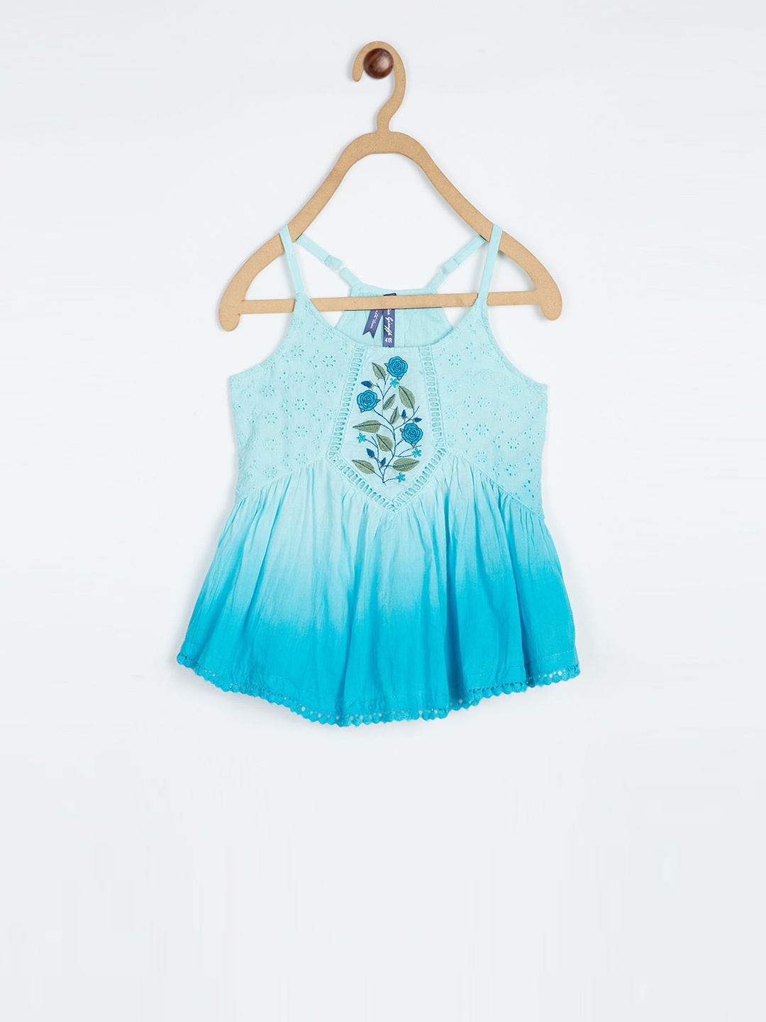 

Blue Giraffe Girls Blue Dyed A-Line Top