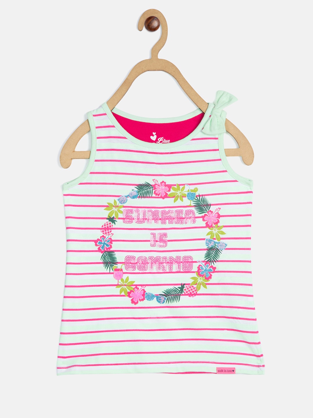 

Blue Giraffe Girls Multicoloured Printed Round Neck T-shirt, Multi