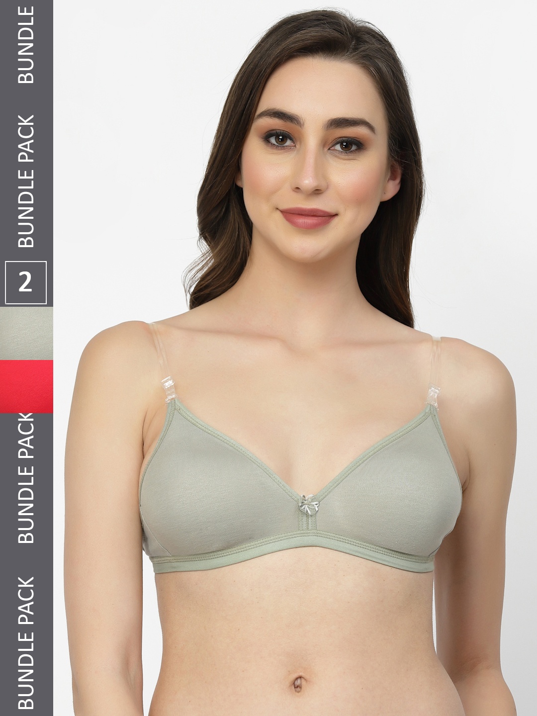 

Floret Pack of 2 Full-Coverage T-Shirt Bras T3005, Grey