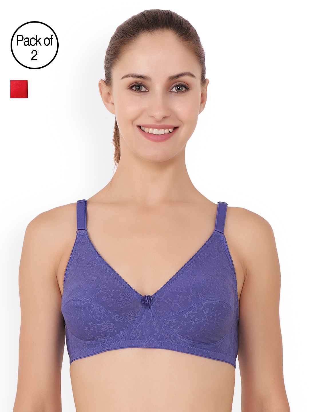 

Floret Pack of 2 Full-Coverage Everyday Bras Eva, Red