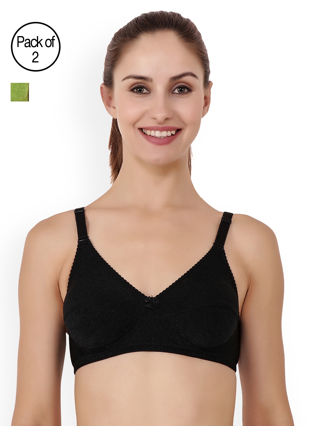 

Floret Pack of 2 Full-Coverage T-Shirt Bras Eva_Olive-Black