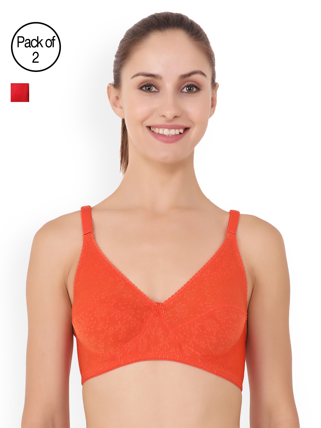 

Floret Pack of 2 Full-Coverage T-Shirt Bras Eva, Red