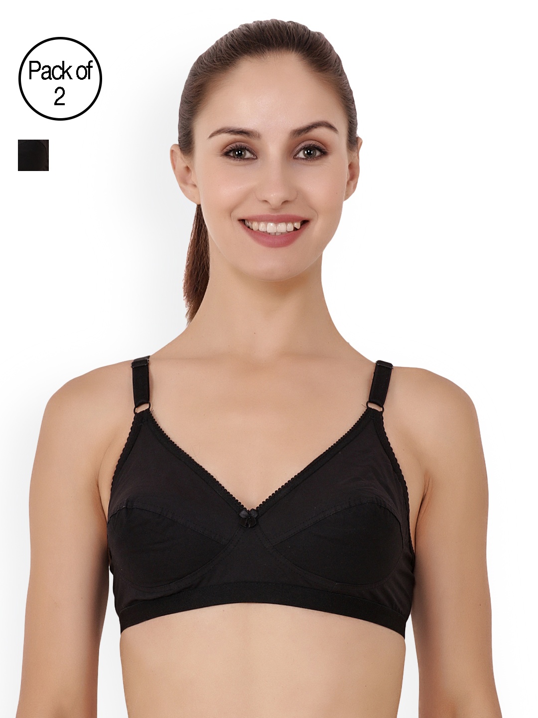 

Floret Pack of 2 Full-Coverage Everyday Bras Nari, Black