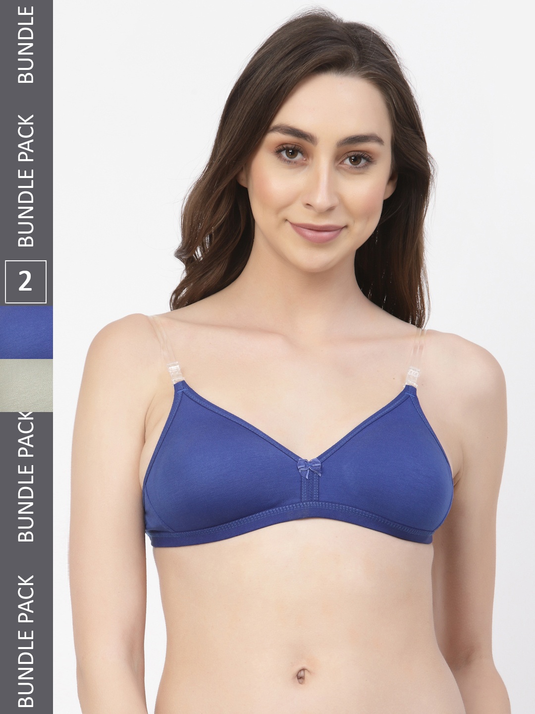 

Floret Pack of 2 Full-Coverage T-Shirt Bras T3005, Navy blue