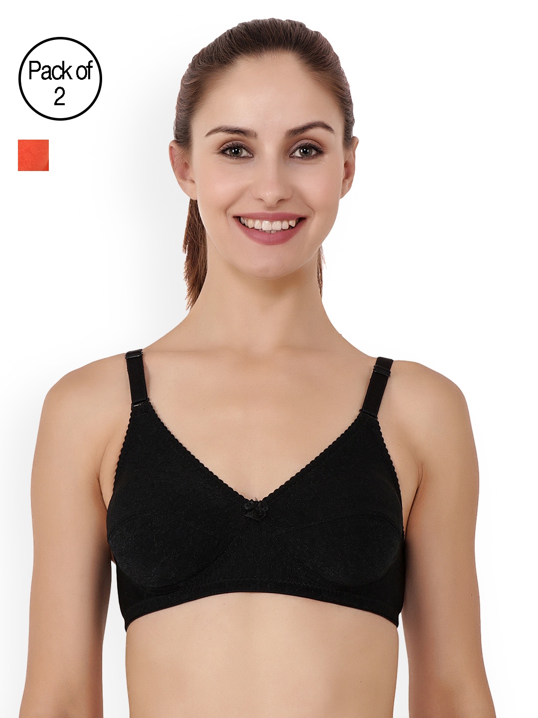 

Floret Pack of 2 Full-Coverage T-Shirt Bras Eva, Black