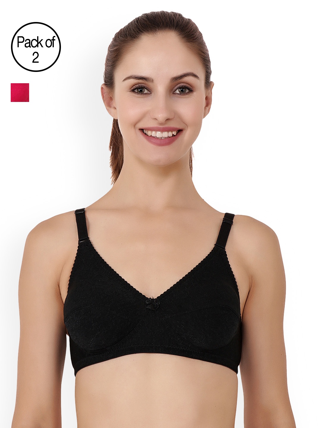 

Floret Pack of 2 Full-Coverage T-Shirt Bras Eva, Black