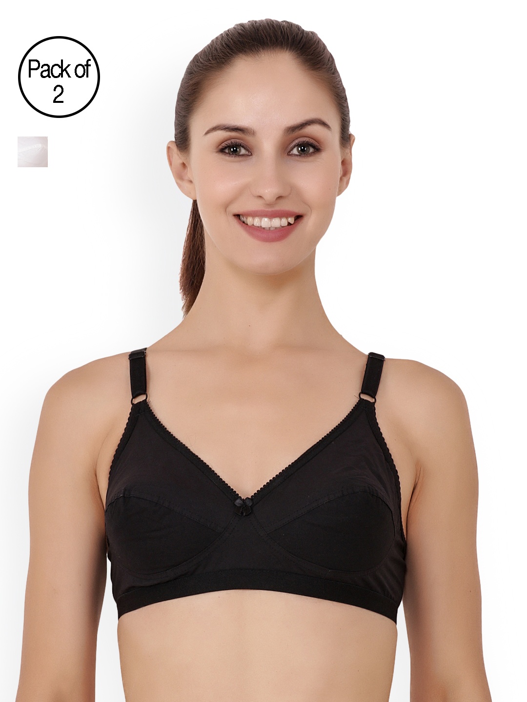 

Floret Pack of 2 Full-Coverage Everyday Bras Nari, Black