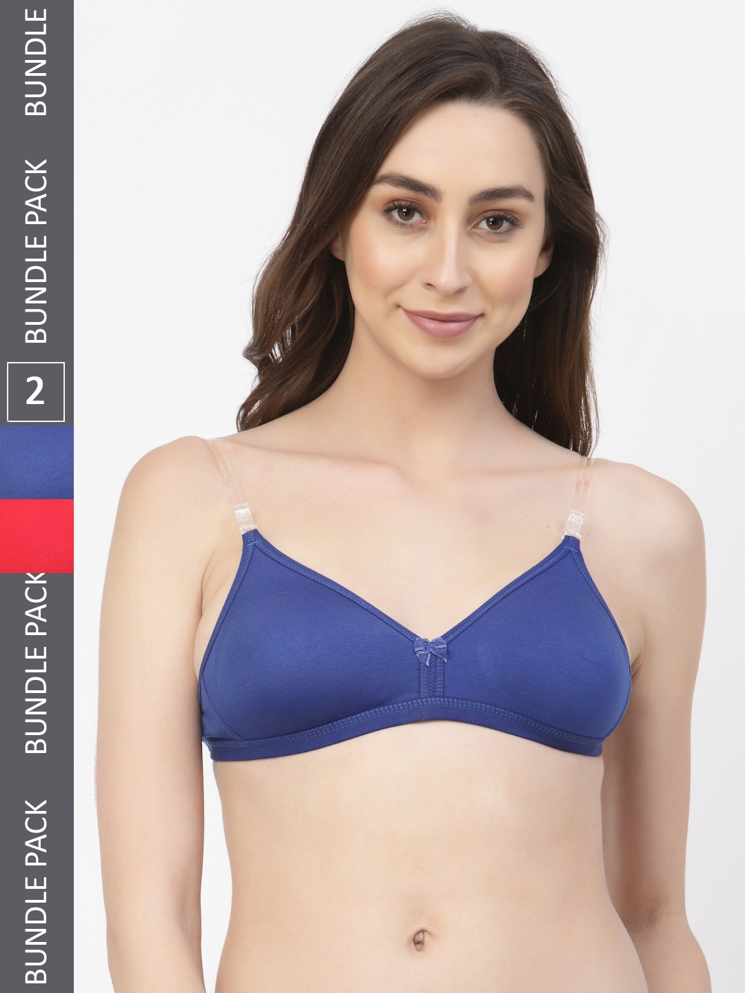 

Floret Pack of 2 Full-Coverage T-Shirt Bras T3005, Navy blue