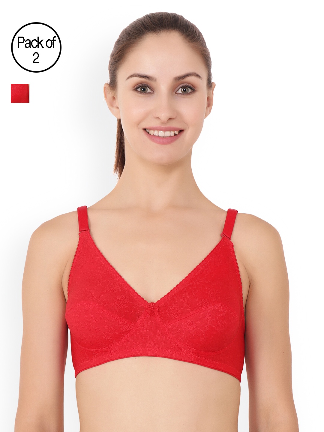 

Floret Pack of 2 Full-Coverage T-Shirt Bras Eva, Red