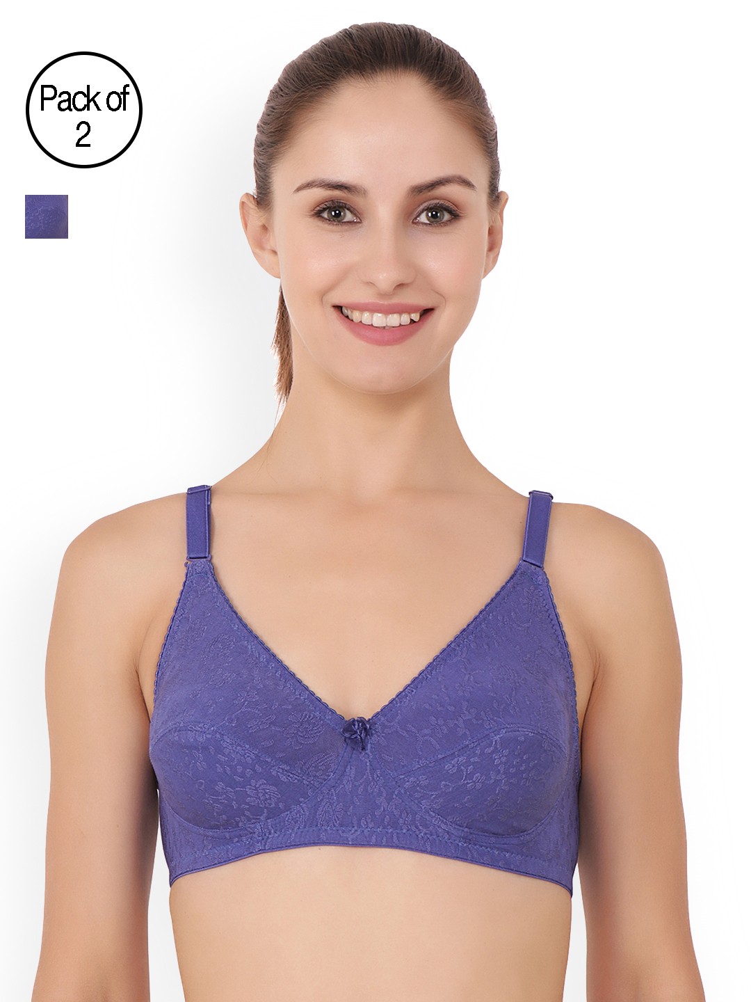 

Floret Pack of 2 Full-Coverage Everyday Bras Eva, Purple