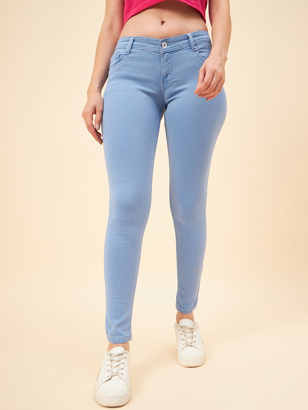 

High Star Women Blue Slim Fit High-Rise Clean Look Stretchable Jeans