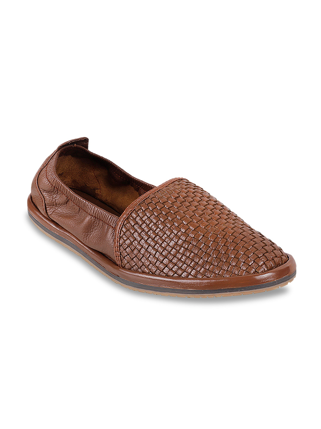 

Metro Men Tan & Brown Shoe-Style Leather Sandals