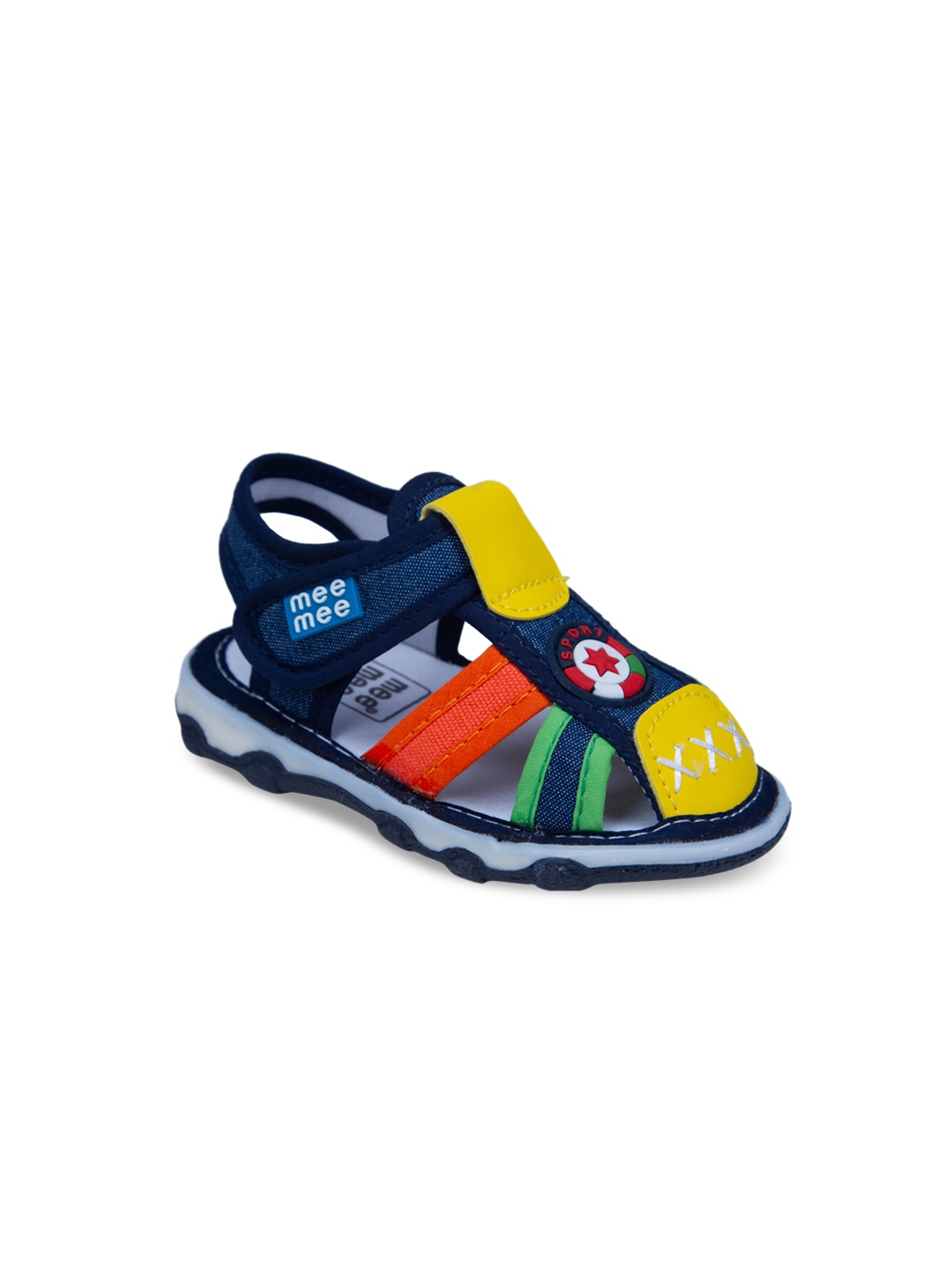 

MeeMee Boys Navy Blue & Yellow Fisherman Sandals