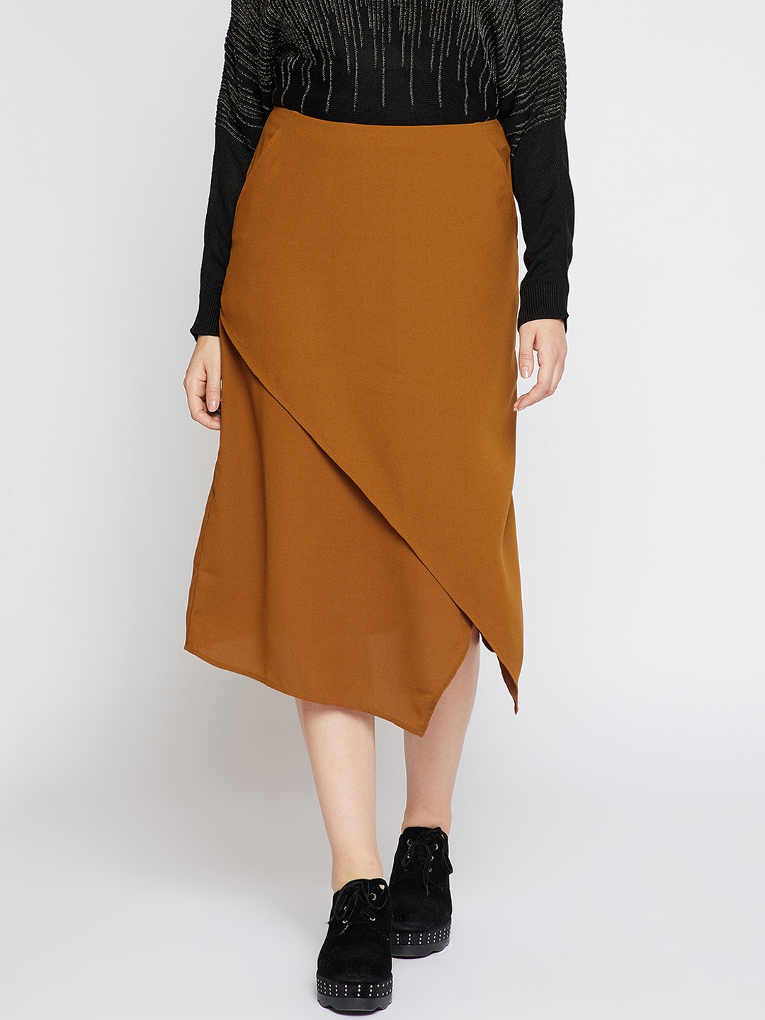 

Marie Clarie Women Brown Layered Midi Skirt