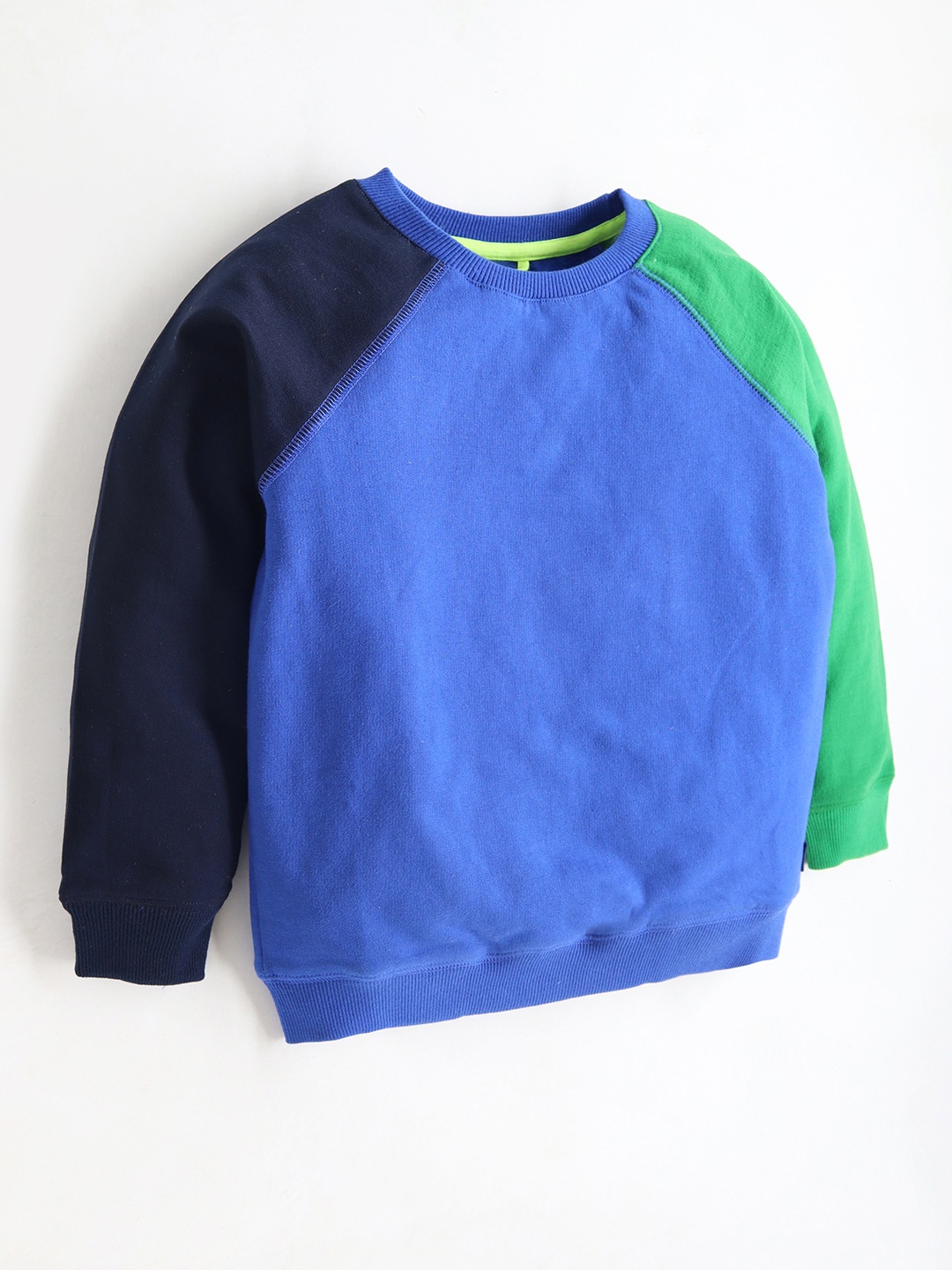 

Cherry Crumble Kids Blue & Green Colourblocked Sweatshirt