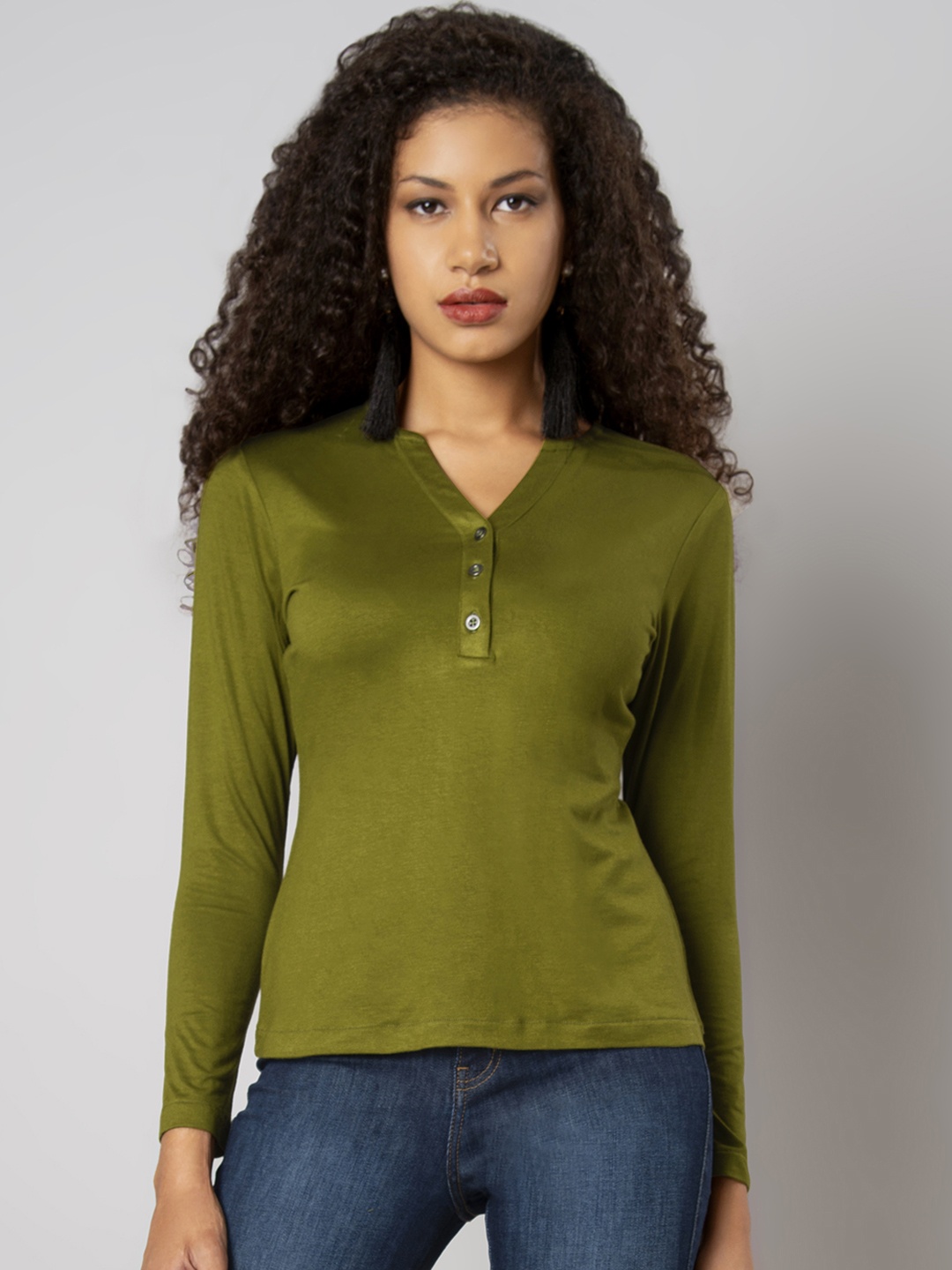 

FabAlley Women Green Solid Top
