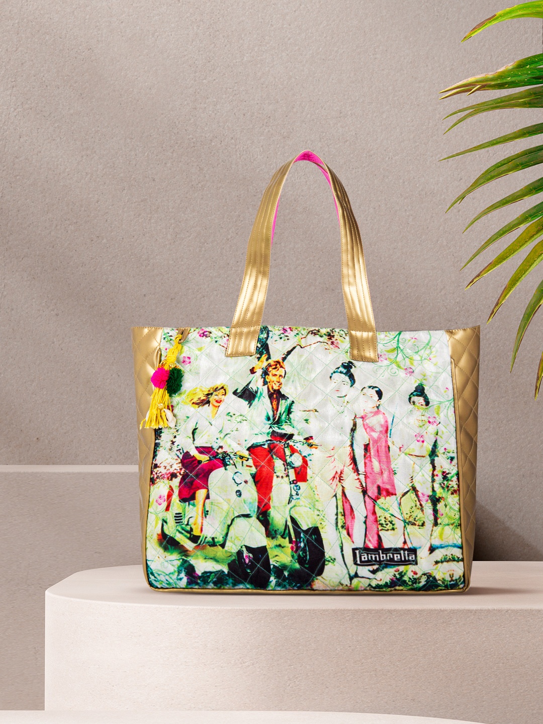 

The House of Tara Women Multicoloured Printed Tote Bag, Multi