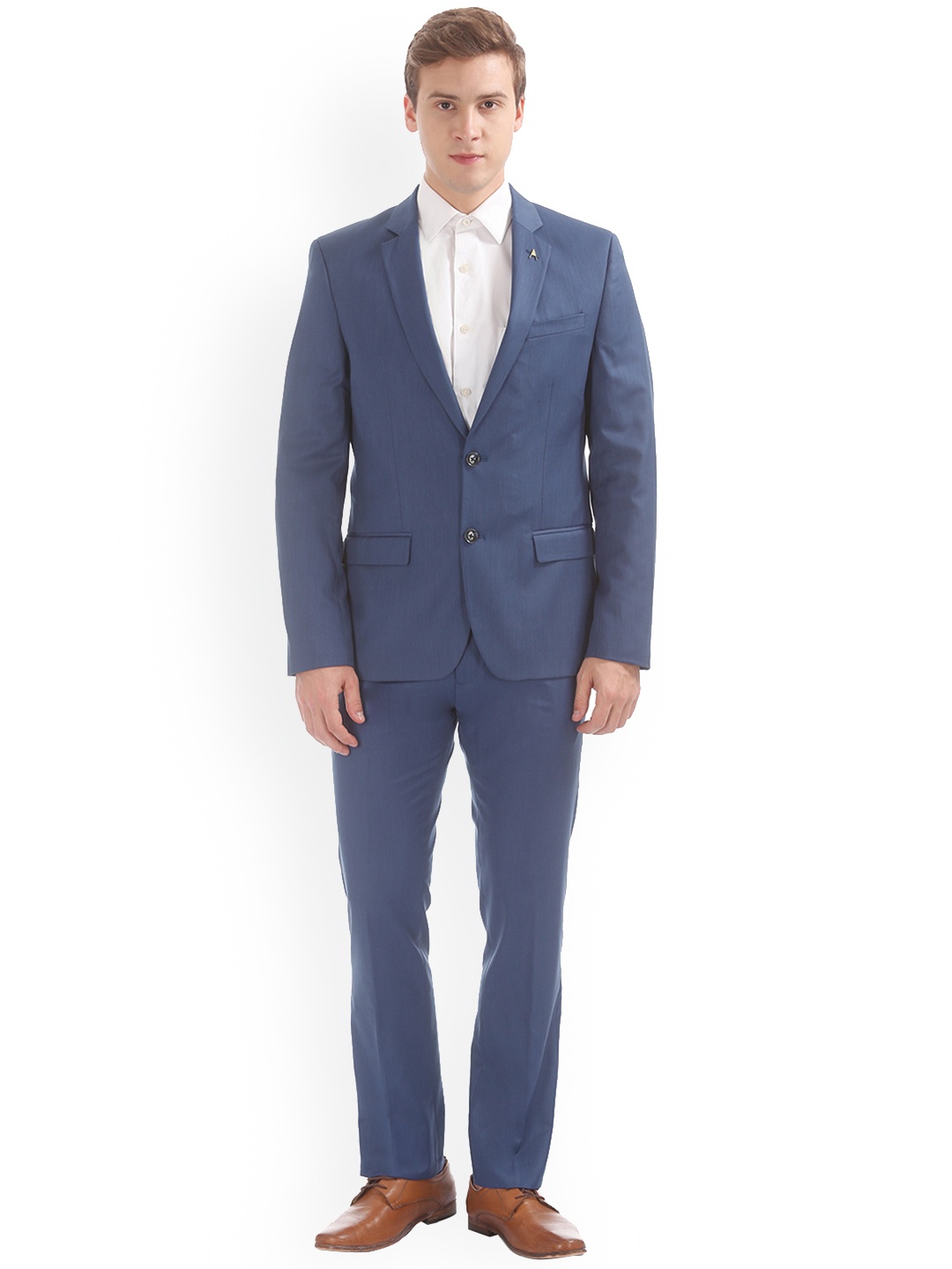 

Arrow Men Blue Solid Single-Breasted Formal Suit