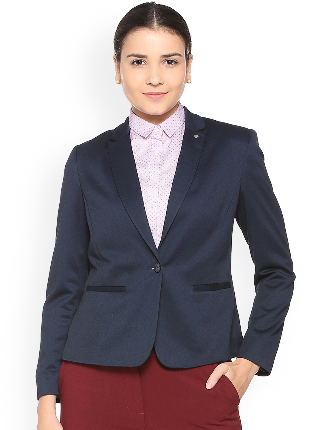 

Allen Solly Woman Blue Single-Breasted Blazer