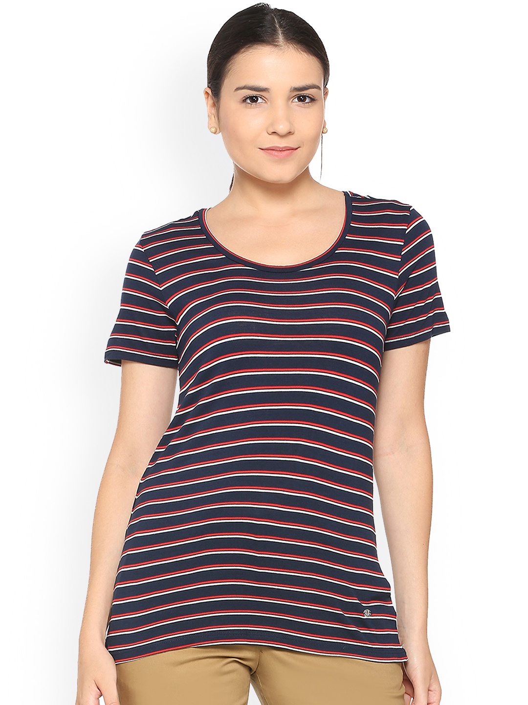 

Allen Solly Woman Navy Blue Striped Top