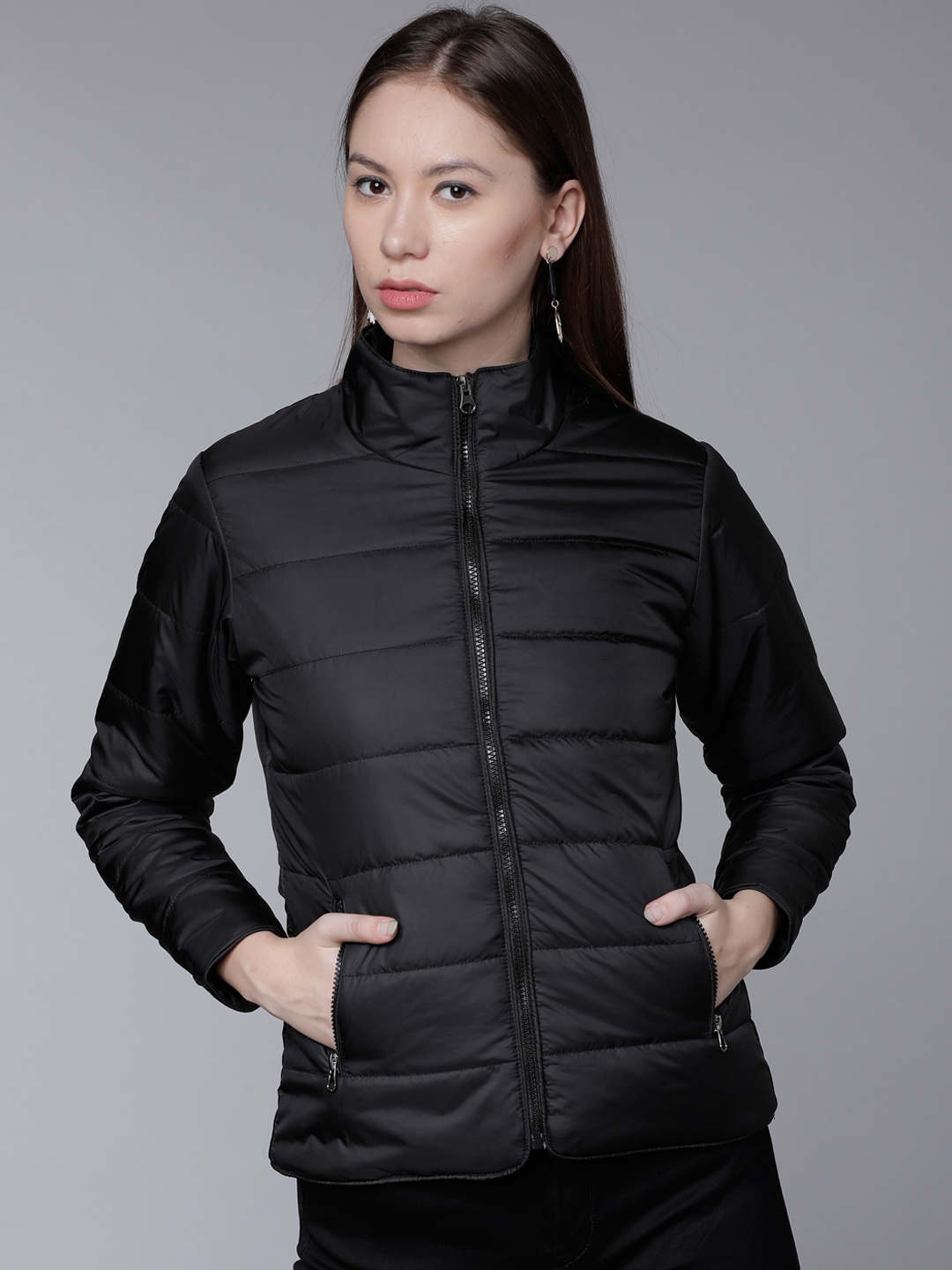 

Tokyo Talkies Women Black Solid Puffer Jacket