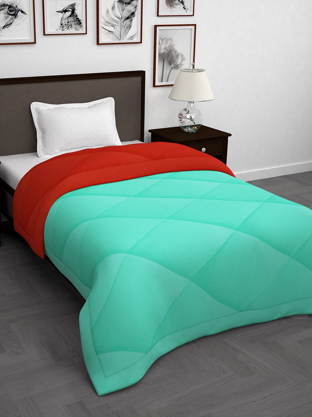 

Story@home Green Red Solid Heavy Winter 200 GSM Single Bed Comforter