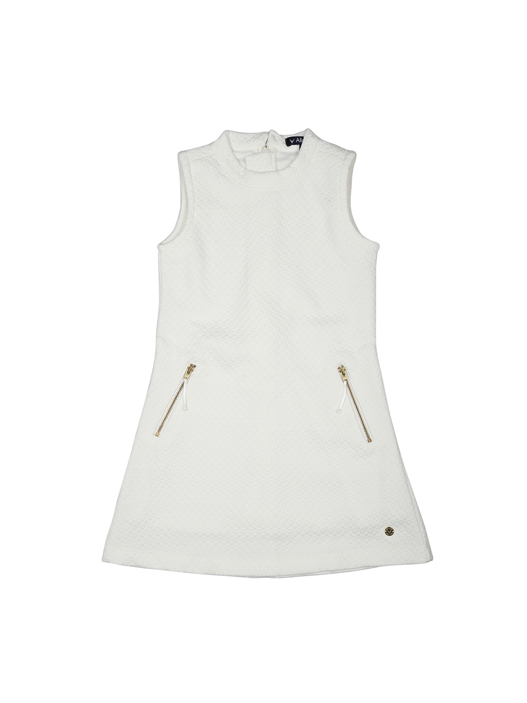 

Allen Solly Junior Girls White Self Design A-Line Dress