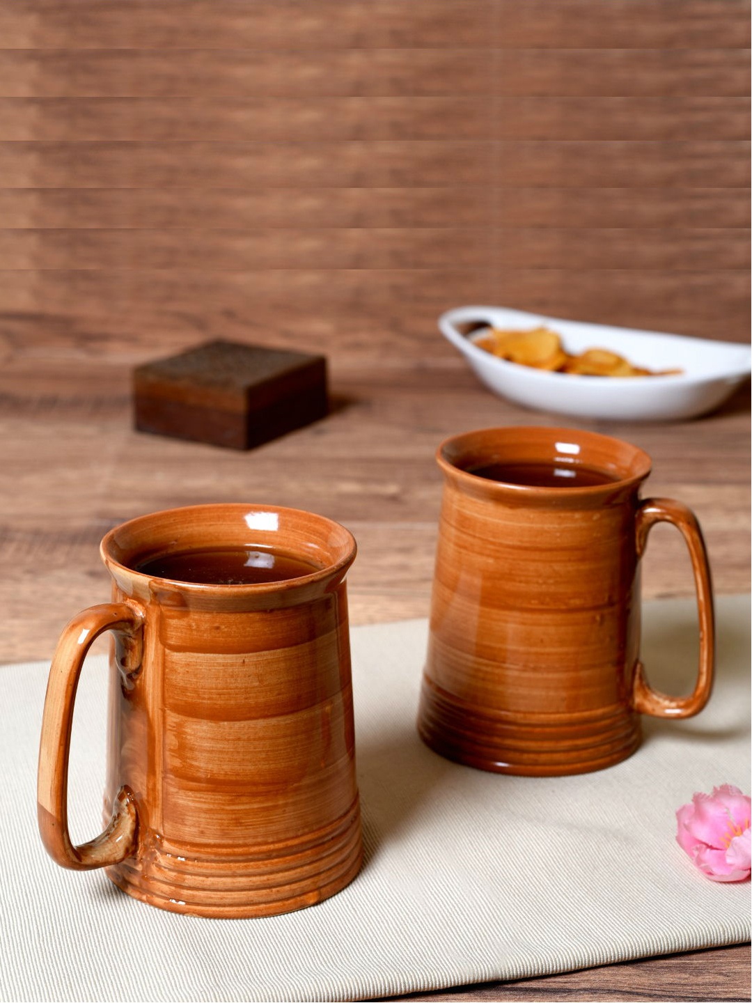 

Unravel India Brown Set of 2 Printed Cups Set
