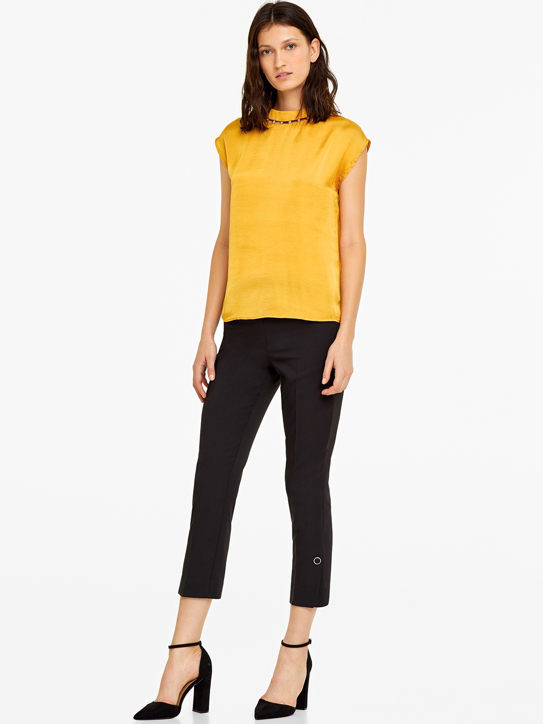 

OVS Women Mustard Yellow Solid Top with Embellished Detail