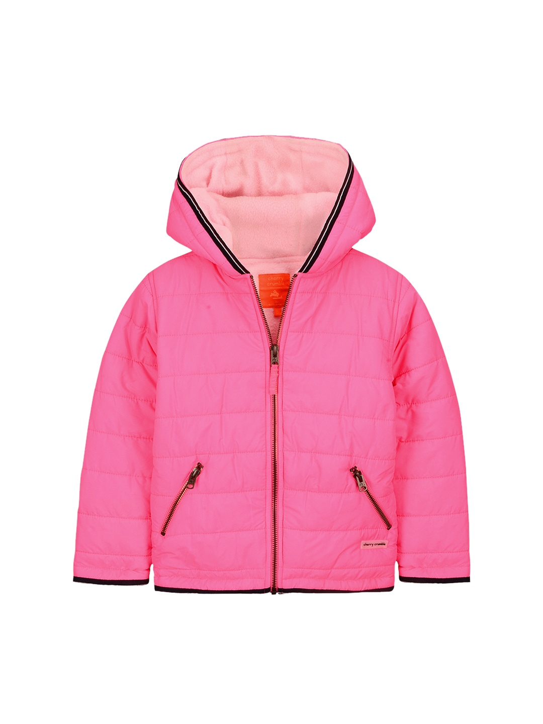 

Cherry Crumble Unisex Pink Solid Puffer Jacket