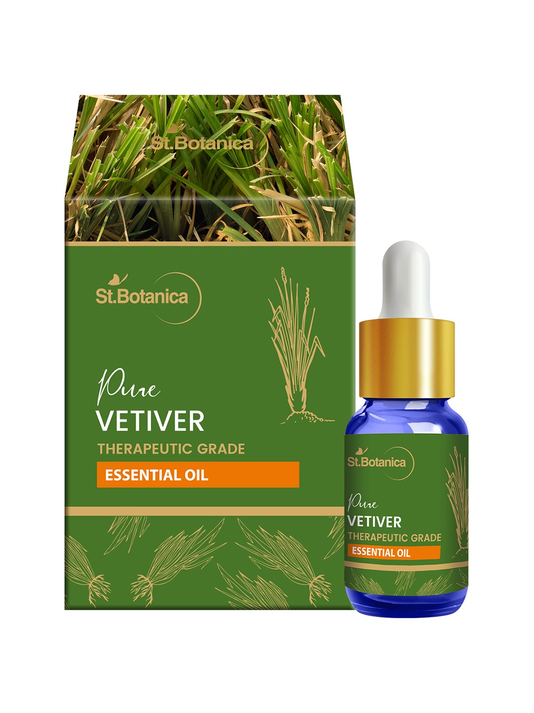 

St.Botanica Pure Vetiver Aroma Essential Oil 15ml, White