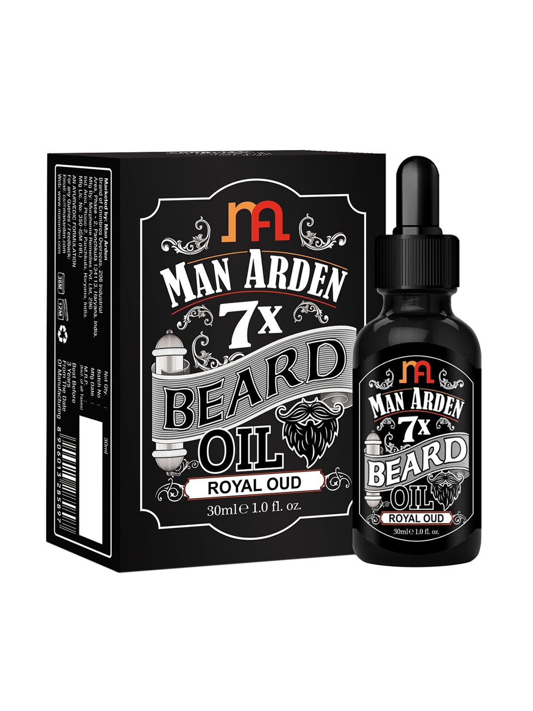 

Man Arden 7X Royal Oud Beard Oil, 30ml, White