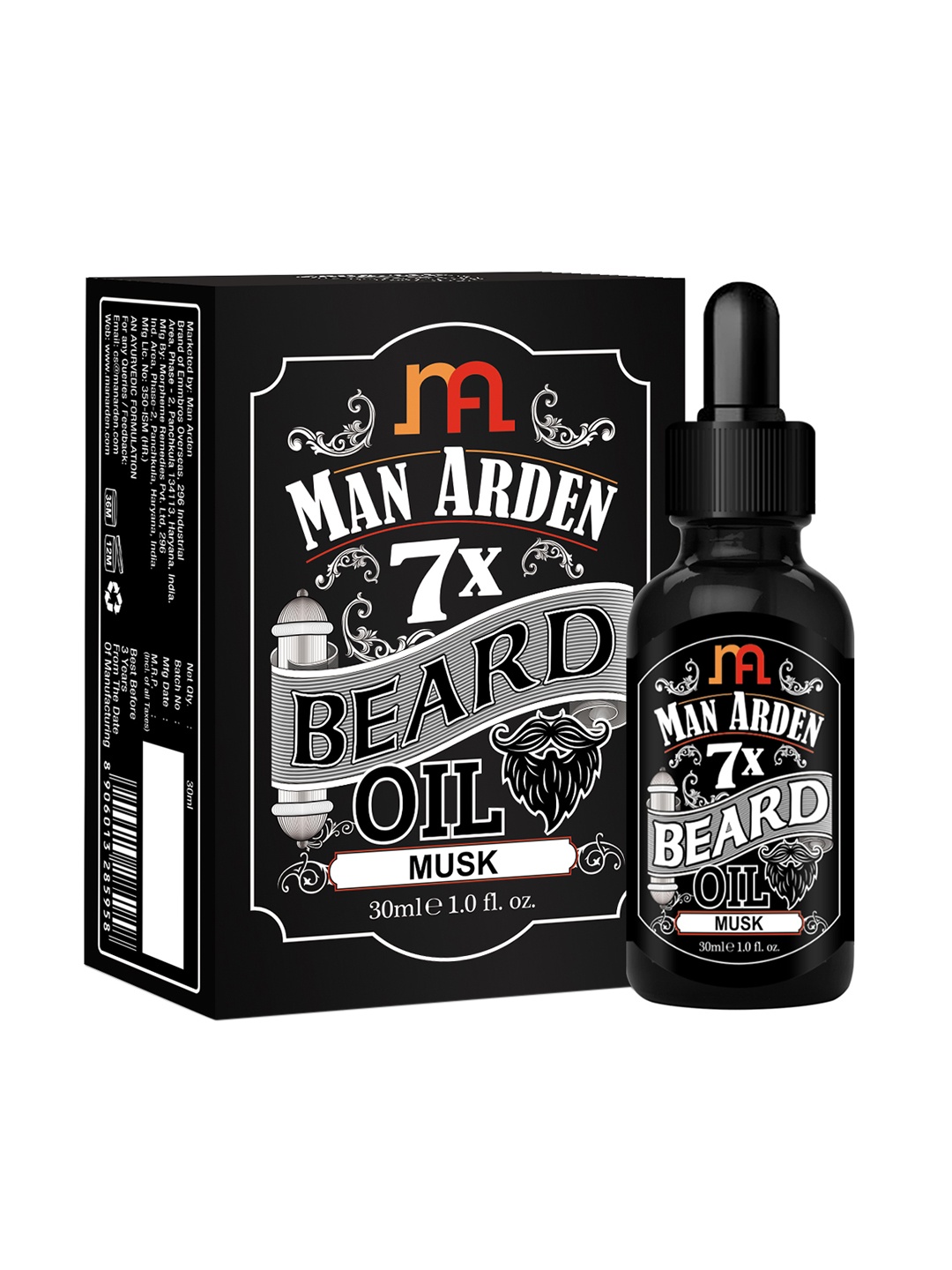 

Man Arden 7X Musk Beard Oil, 30ml, White