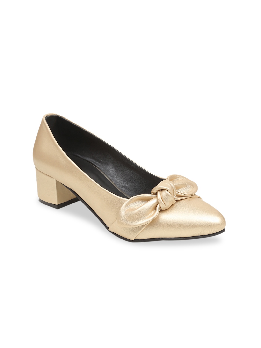 

VALIOSAA Women Gold-Toned Solid Pumps