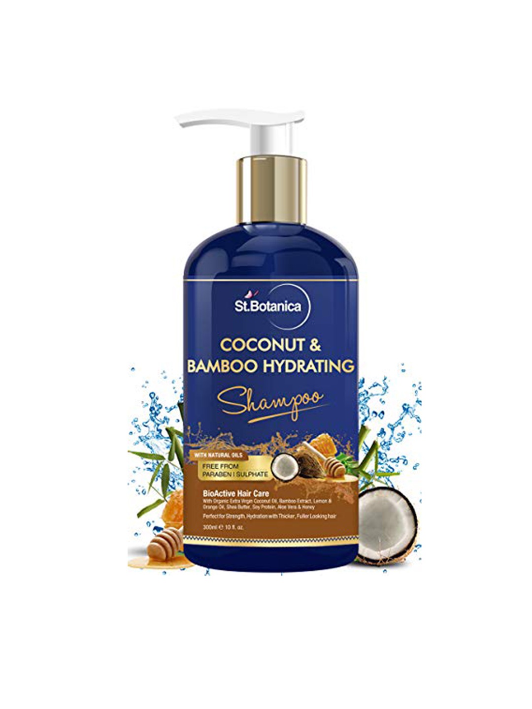 

St.Botanica Coconut Oil & Bamboo Hair Strengthening Shampoo, 300 ml, Blue
