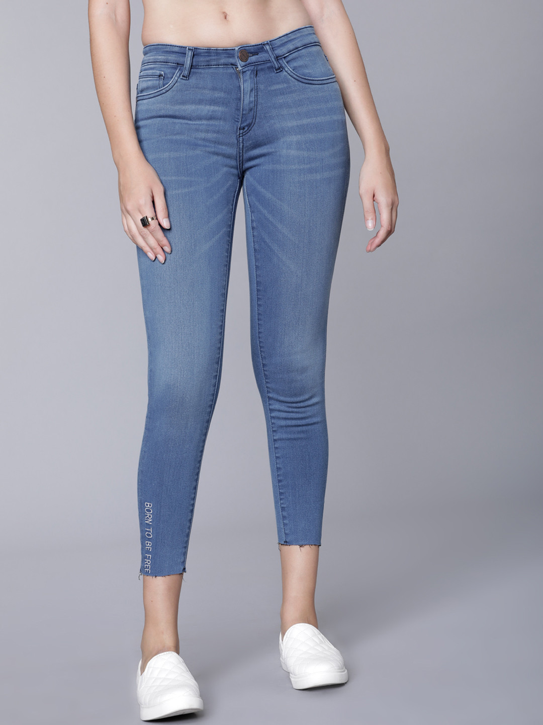 

Tokyo Talkies Women Blue Super Skinny Fit Mid-Rise Clean Look Stretchable Jeans
