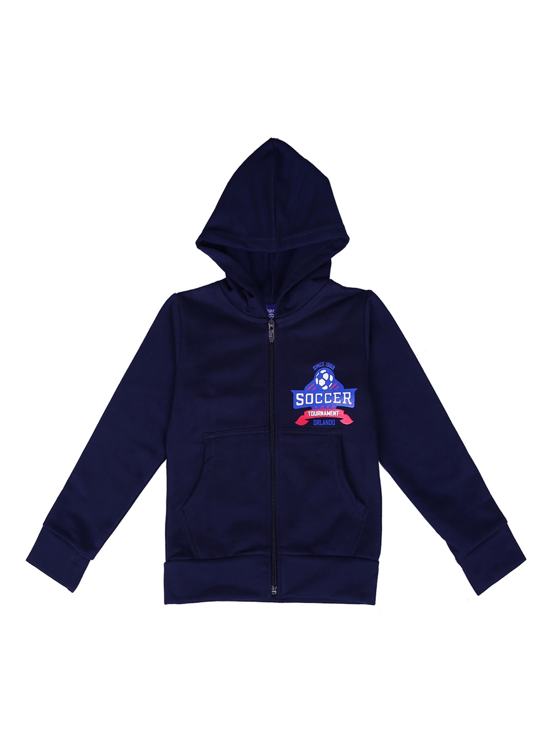 

SWEET ANGEL Kids Navy Blue Solid Hooded Sweatshirt